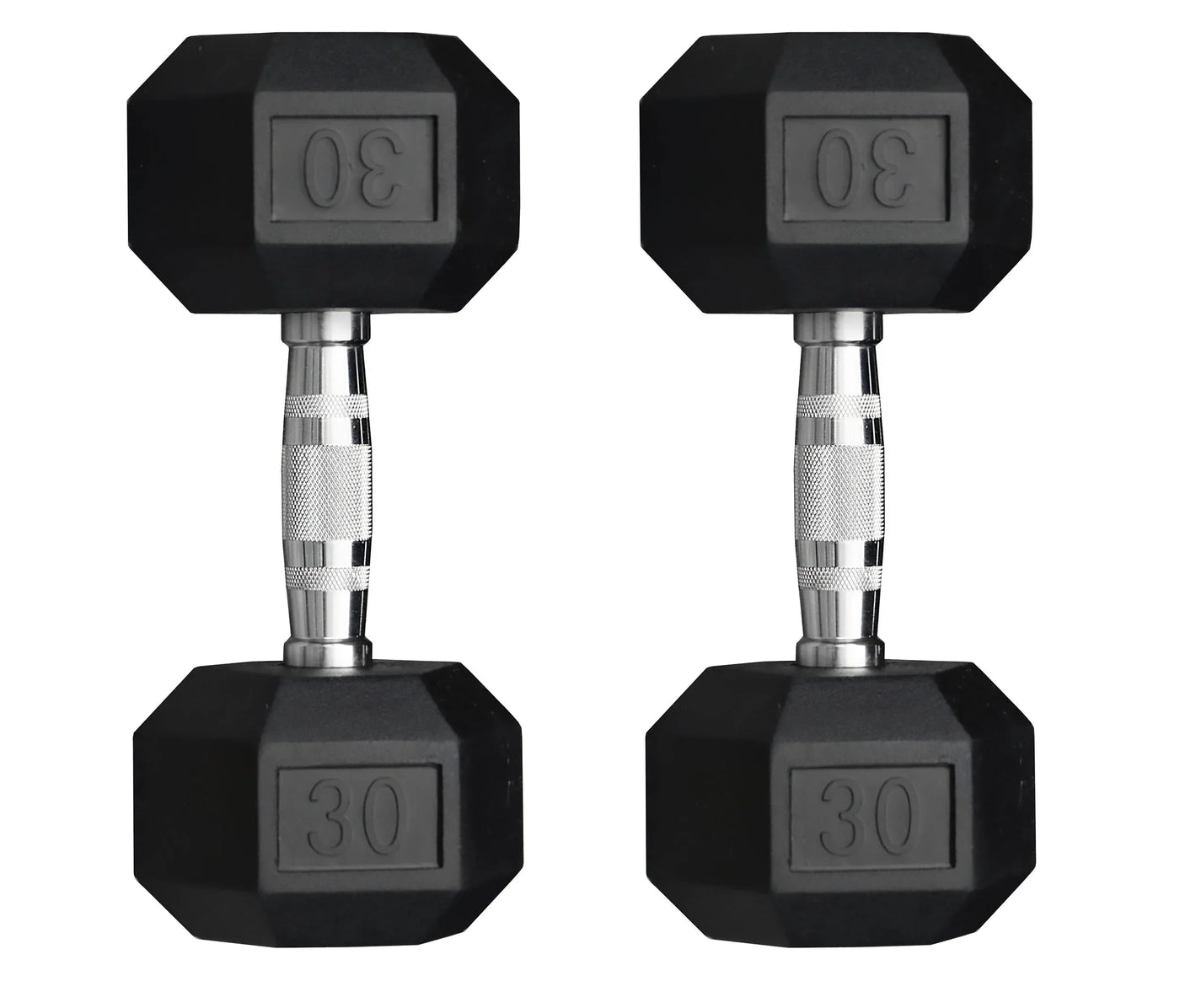 30lb Rubber Hex Dumbbells