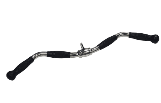 Body-Solid Curl Bar Attachment with Rubber Grips – Ergonomic Cable Bar for Bicep & Arm Workouts