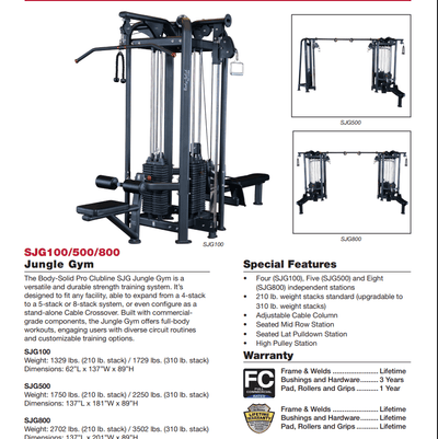 Body Solid SJG100 4 Stack Gym