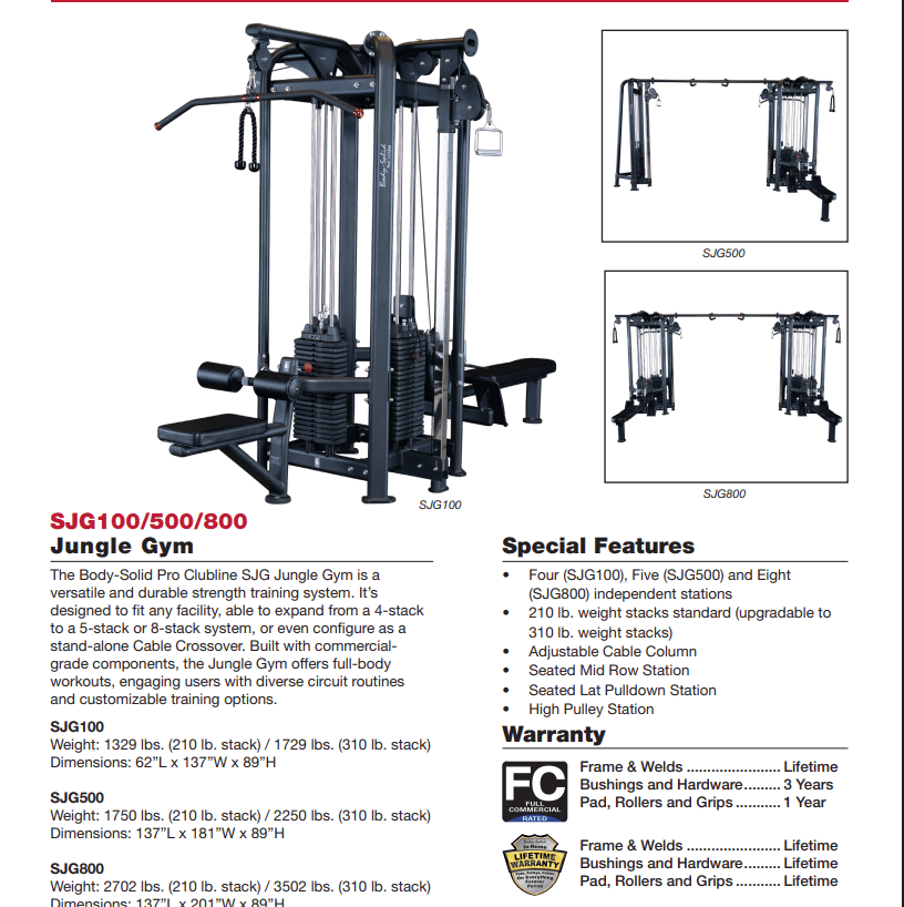 Body Solid SJG800 Jungle Gym 9 Station