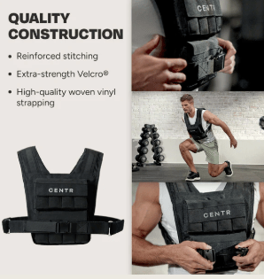 Centr 20LB Adjustable Weighted Vest CWVST20