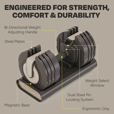 CENTR Smart Stack 50LB Adjustable Dumbbell Pair