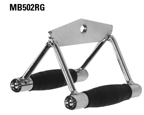Chinning Triangle Cable Attachment with Rubber Grips – Close-Grip Handle for Rows & Pulldowns