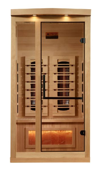 Golden Designs GDI-8010-03 Full Spectrum Sauna with Himalayan Salt Bar 1 Person