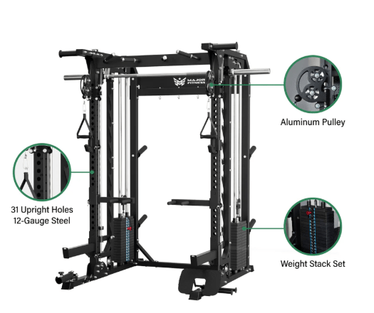 Major Fitness B52 Pro Smith Machine with Functional Trainer