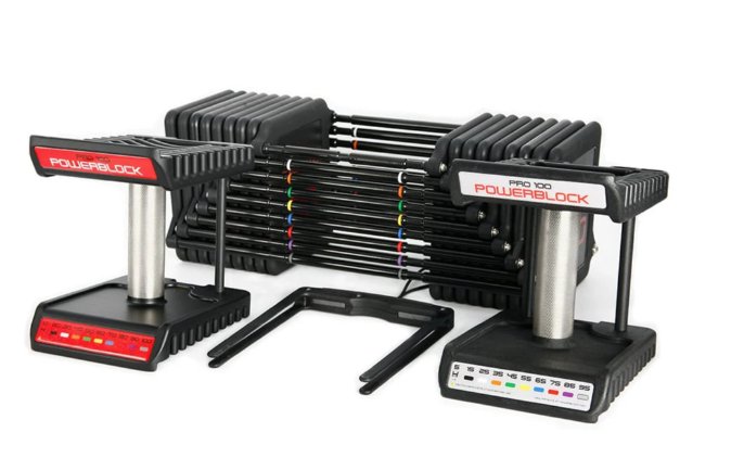 Powerblock Commercial Pro 100lb Adjustable Dumbbell Set W/Pro Max Stand