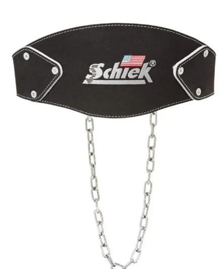 Schiek B5008 Black Leather Dip Belt for Weightlifting
