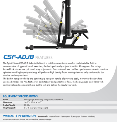 Spirit Commercial Adjustable Bench