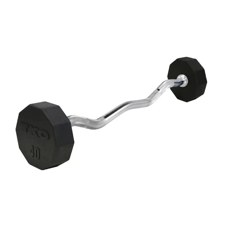 TKO Fixed Curl Bar – Rubber, 20‑110 lb