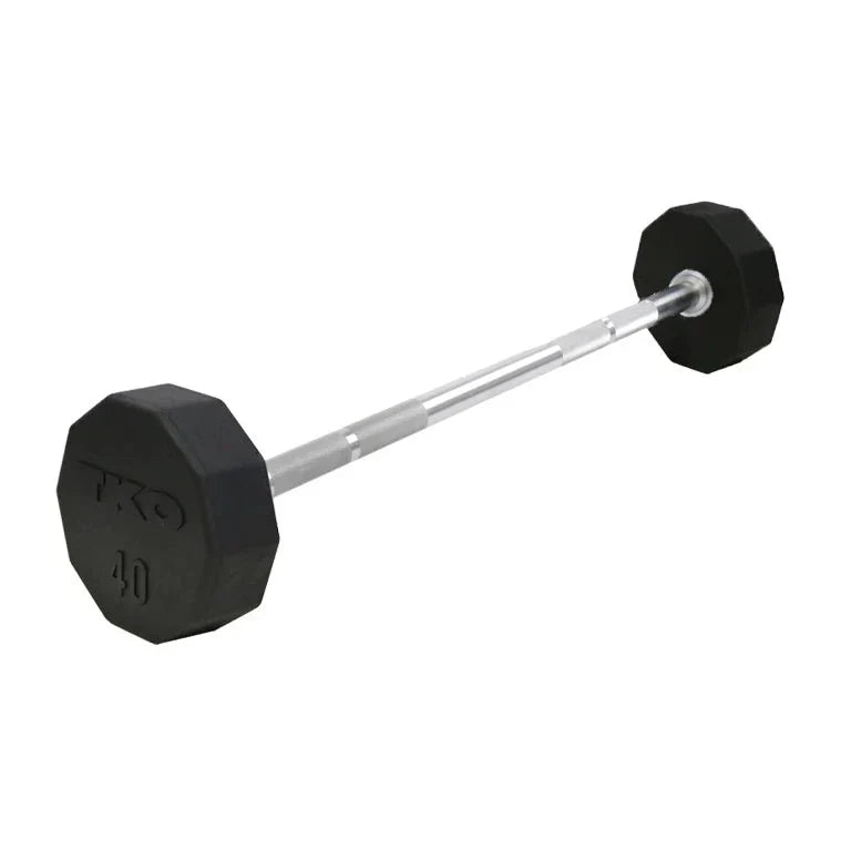 TKO Fixed Straight Bar – Rubber, 20–110 lb
