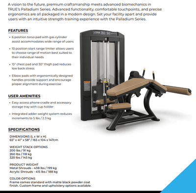 TRUE Palladium SPL-1800 Horizontal Leg Curl – Commercial Hamstring Machine Fitness Specialist TX