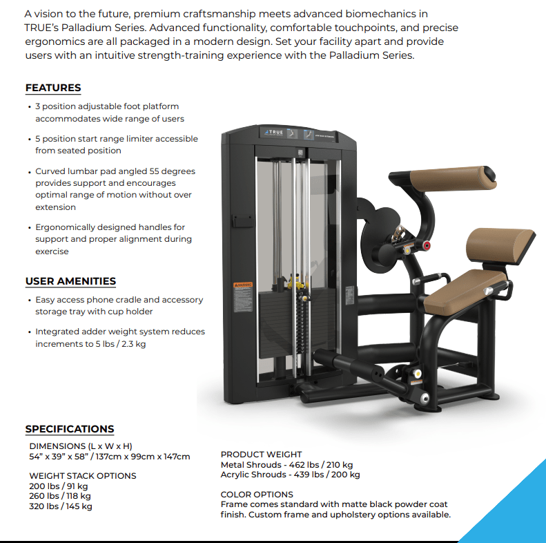 TRUE Palladium Low Back Extension – Commercial Lumbar Machine Fitness Specialist TX