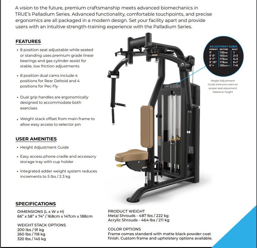 TRUE Palladium Pec Fly / Rear Delt – Dual-Function Machine Fitness Specialist TX