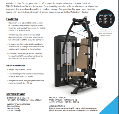 TRUE Palladium SPL-0900 Chest Press – Commercial Strength Machine  Fitness Specialist TX