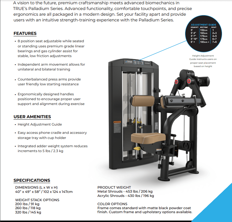 TRUE Palladium SPL-0800 Deltoid Raise – Commercial  Fitness Specialist