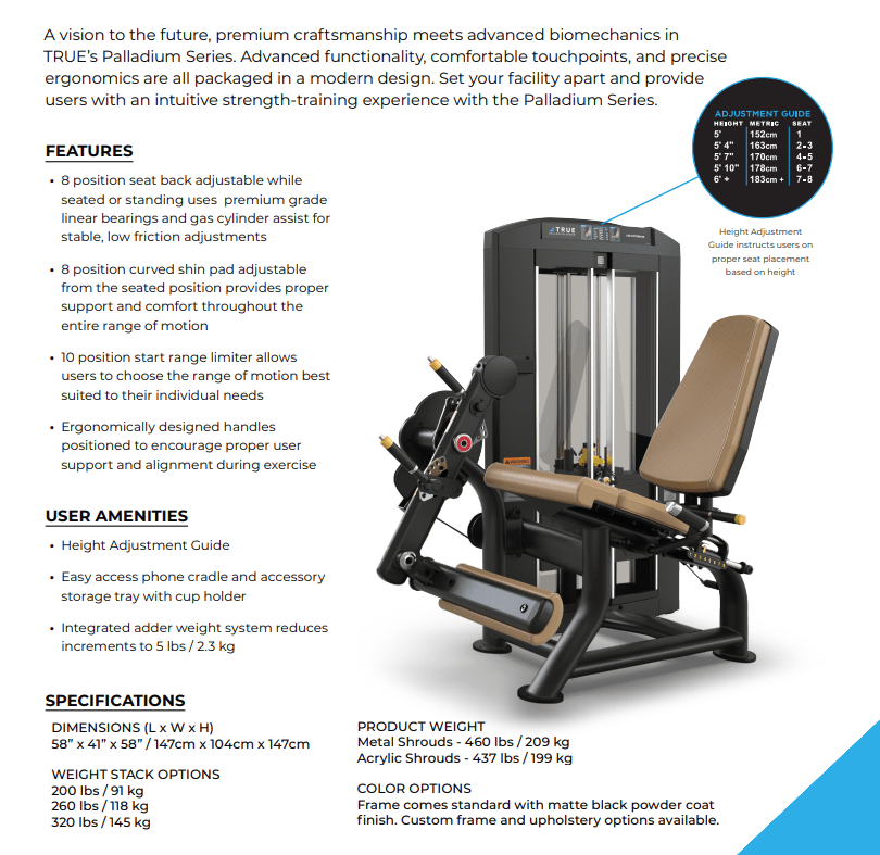 True Palladium SPL-0100 Seated Leg Extension – Commercial Strength Machine | Fitness Specialist