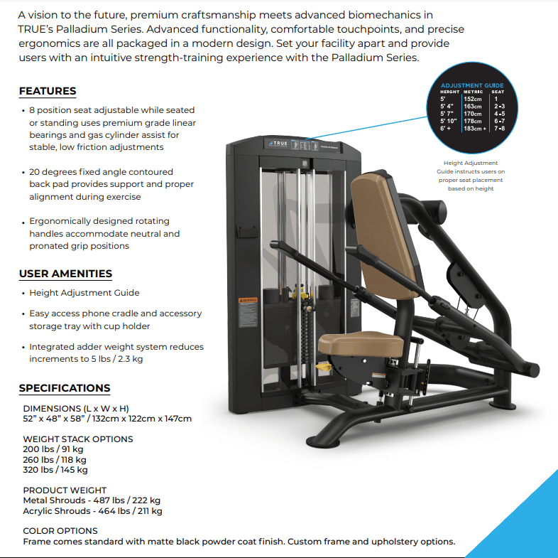 TRUE Palladium SPL-0500 Tricep Pushdown – Commercial Strength Fitness Specialist