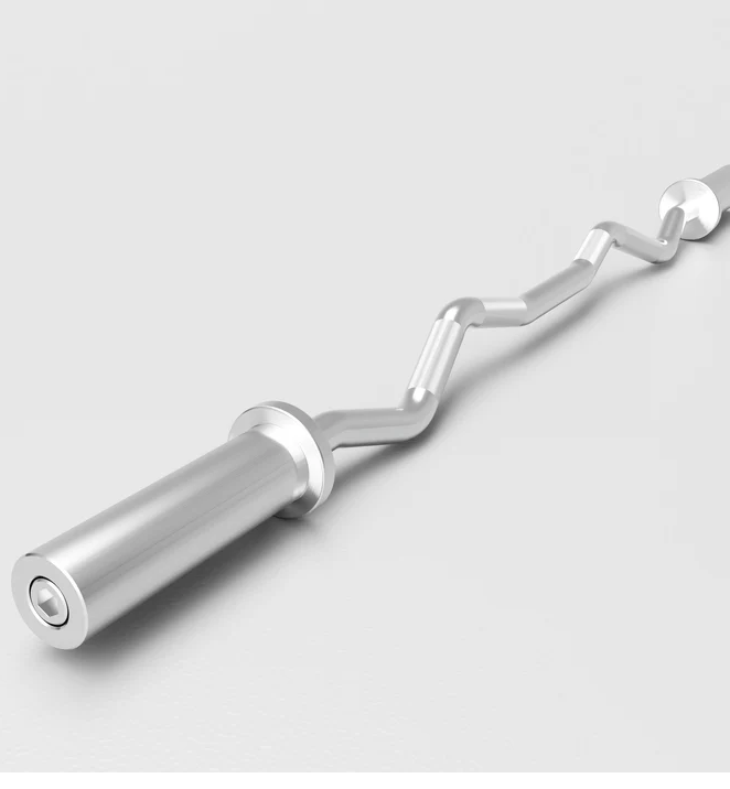 USA Sports GOZ-47 Olympic EZ Curl Bar – 47" Chrome Bar for Arm Isolation & Grip Comfort