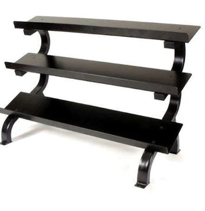 VTX 3-Tier Dumbbell Shelf Rack With 5-75lb USA HDR Rubber Dumbbells