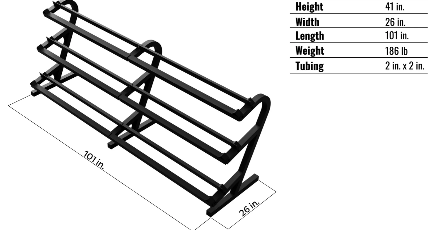 VTX 3-Tier Dumbbell Rack – Heavy-Duty Weight Rack Holds 5–100 lb Dumbbells
