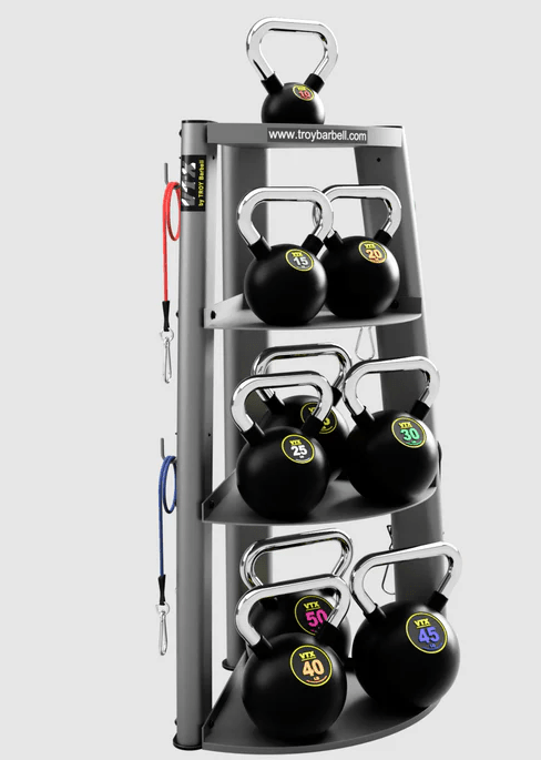 VTX Vertical Kettlebell & Accessory Rack – Compact Storage for Kettlebells, Balls & Fitness Gear